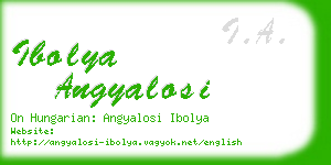 ibolya angyalosi business card